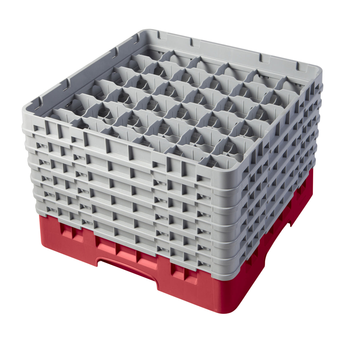 Cambro 36S1114163 Camrack Glass Rack, Red, Full Size, 36 Compartments, 2-7/8" Max Dia, 11-3/4" Max Height — Case of 2 pieces