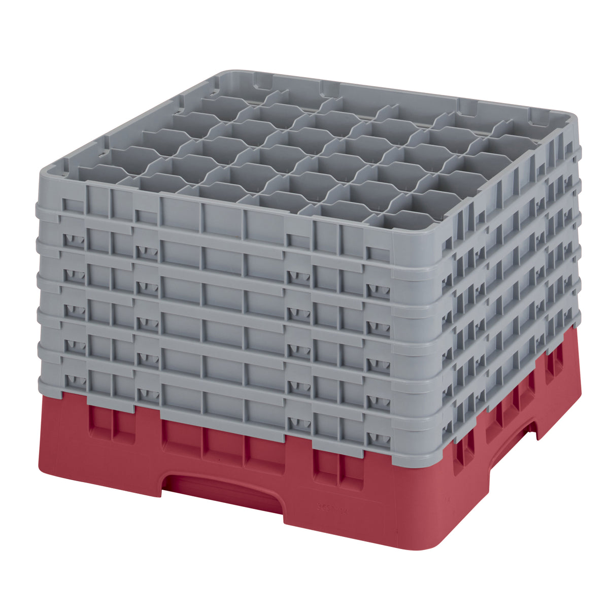 Cambro 36S1214416 Camrack Glass Rack, Full Size, Cranberry Red, 36 Compartments, 2-7/8" Max Dia, 12-5/8" Max Height — Case of 2 pieces