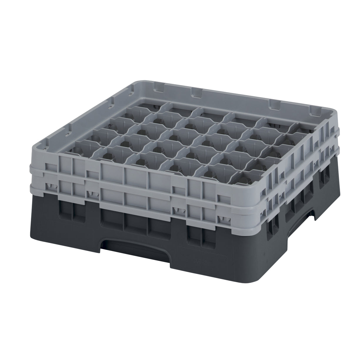 Cambro 36S434110 Camrack Glass Rack, Full Size, Black, 19-3/4 x 19-3/4, 36 Compartments, 2-7/8 Max Dia, 5-1/4 Max Height — Case of 4 pieces