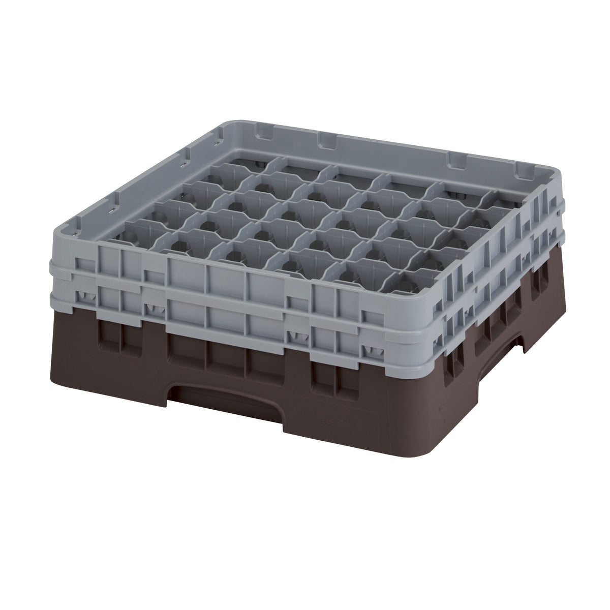 Cambro 36S434167 Camrack Glass Rack, Full Size, Brown, 19-3/4 x 19-3/4, 36 Compartments, 2-7/8 Max Dia, 5-1/4 Max Height — Case of 4 pieces