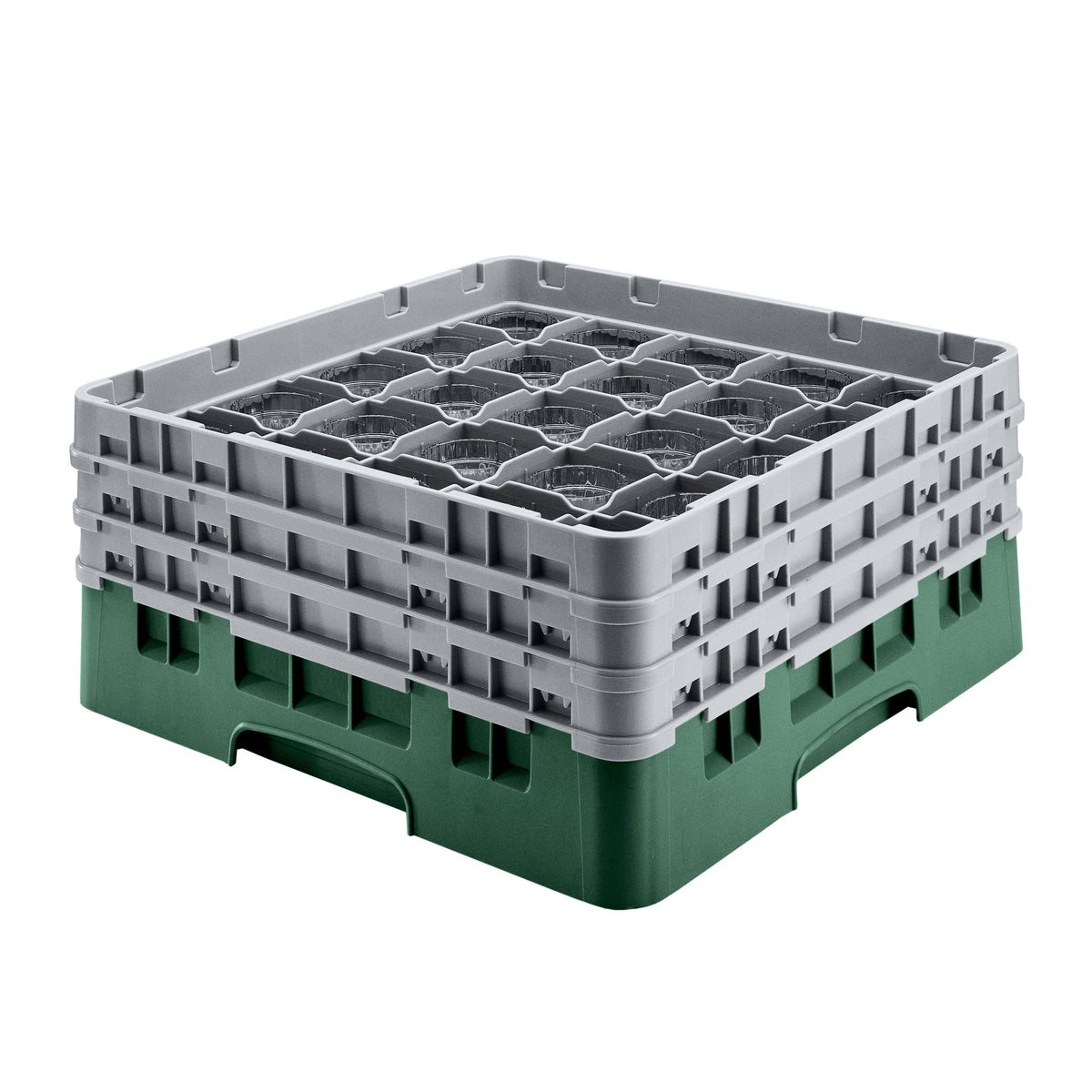 Cambro 36S534119 Camrack Glass Rack, Sherwood Green, Full Size, 19-3/4" x 19-3/4", 36 Compartments — Case of 4 pieces