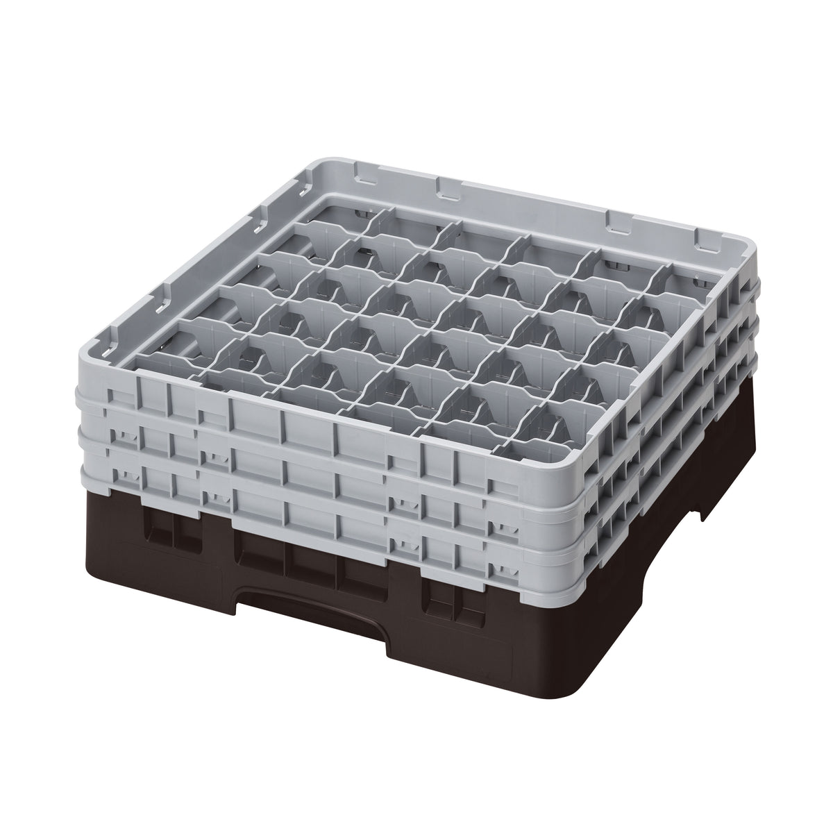 Cambro 36S638167 Camrack Glass Rack, Full Size, 19-3/4 x 19-3/4, 36 Compartments, Brown, HACCP Compliant — Case of 3 pieces