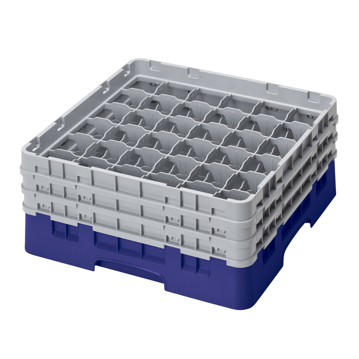 Cambro 36S638186 Camrack Glass Rack, Navy Blue, Full Size, 19-3/4" x 19-3/4", 36 Compartments — Case of 3 pieces