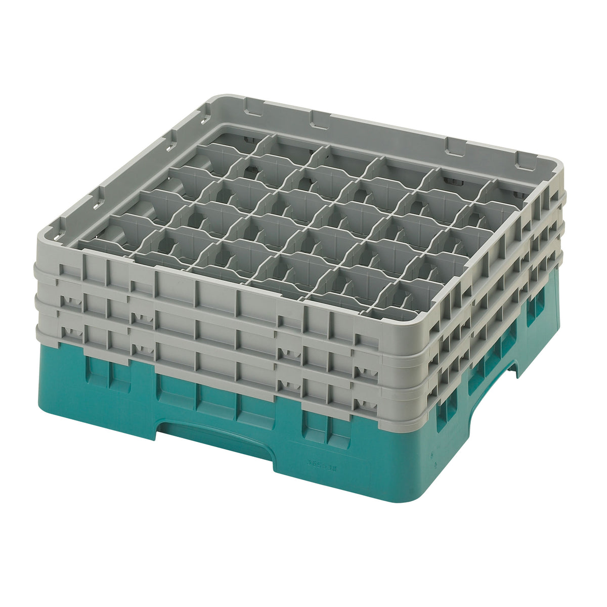 Cambro 36S638414 Camrack Glass Rack, Teal, Full Size, 19-3/4 x 19-3/4, 36 Compartments, 2-7/8 Max Dia, HACCP — Case of 3 pieces