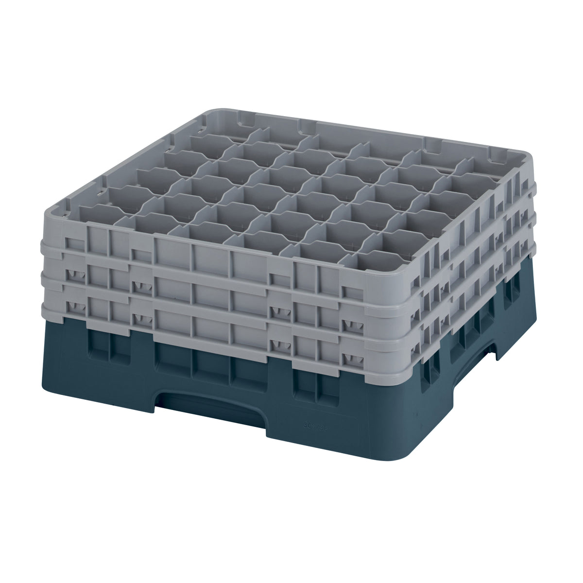 Cambro 36S738414 Camrack Glass Rack, Teal, Full Size, 19-3/4 x 19-3/4, 36 Compartments, 2-7/8 Max Dia, 7-3/4 Max Height — Case of 3 pieces