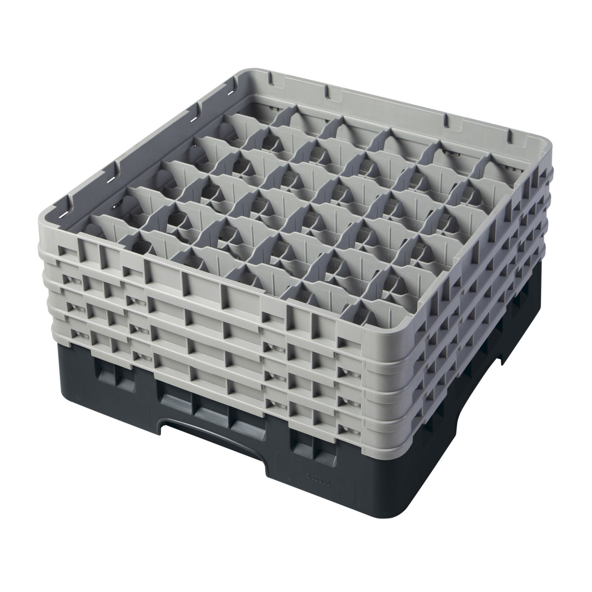 Cambro 36S800110 Camrack Glass Rack, Black, Full Size, 19-3/4 x 19-3/4, 36 Compartments, 2-7/8 Max Dia, 8-1/2 Max Height — Case of 2 pieces
