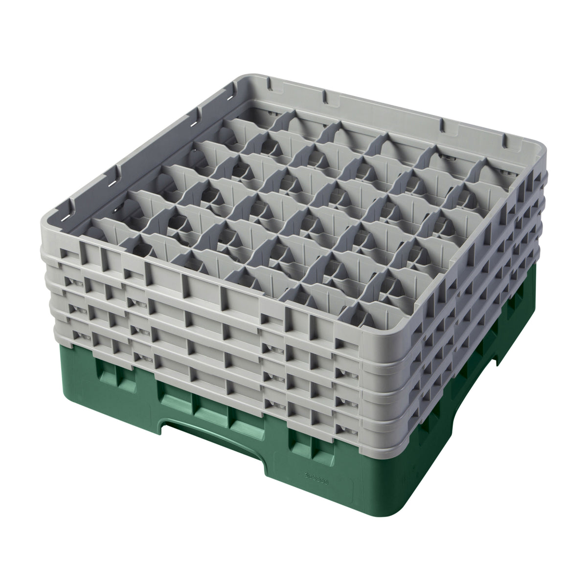 Cambro 36S800119 Camrack Glass Rack, Sherwood Green, Full Size, 19-3/4" x 19-3/4", 36 Compartments, 2-7/8" Max Dia, 8-1/2" Max Height — Case of 2 pieces