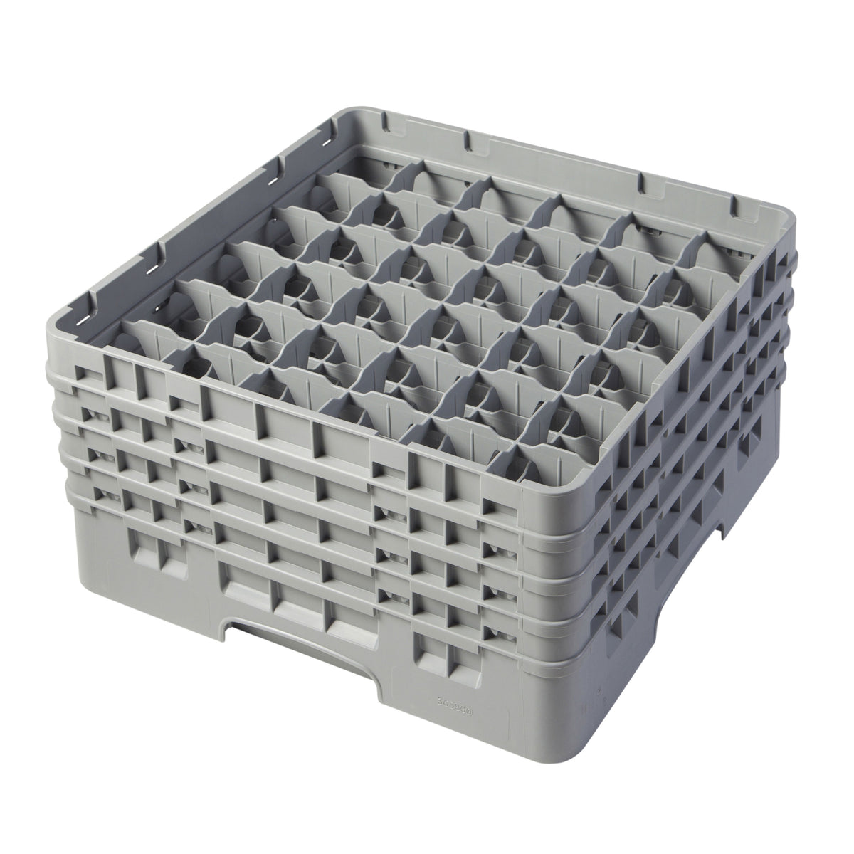 Cambro 36S800151 Camrack Glass Rack, Soft Gray, Full Size, 19-3/4" x 19-3/4", 36 Compartments, 2-7/8" Max Dia, 8-1/2" Max Height — Case of 2 pieces
