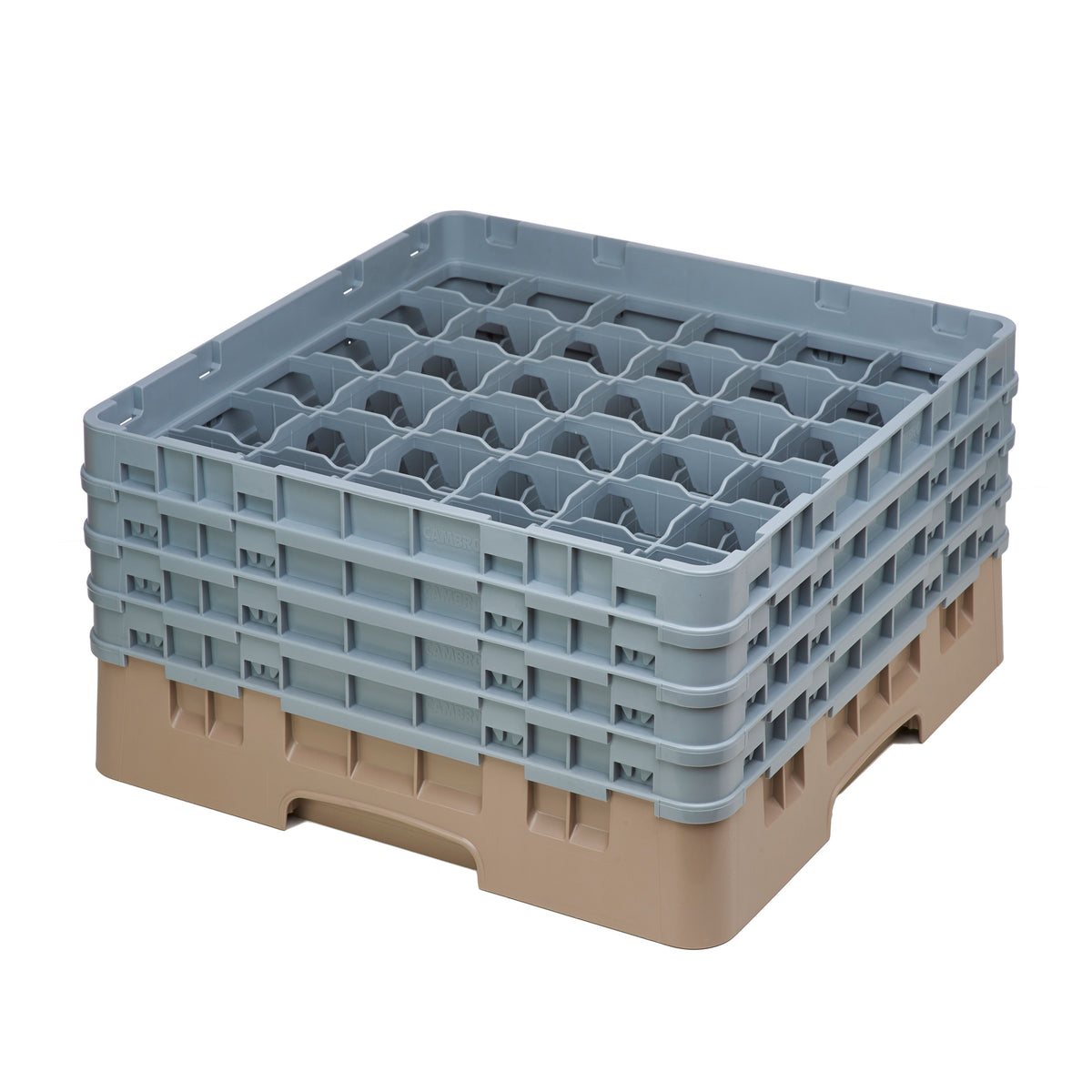 Cambro 36S800184 Camrack Glass Rack, Full Size, 19-3/4 x 19-3/4, 36 Compartments, Beige, HACCP Compliant — Case of 2 pieces