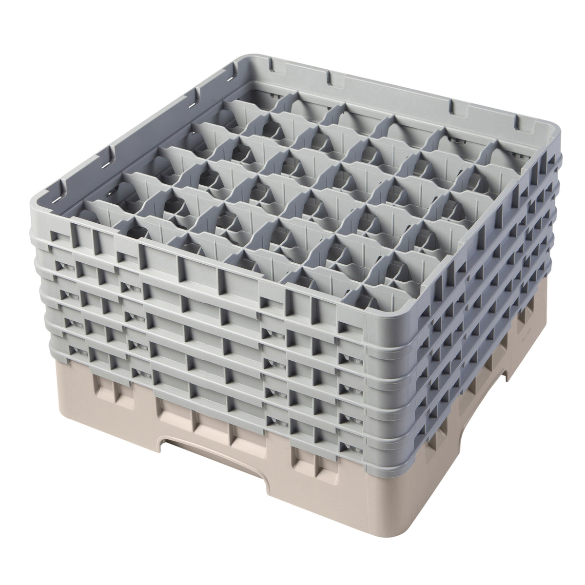 Cambro 36S958184 Camrack Glass Rack, Full Size, 19-3/4 x 19-3/4, 36 Compartments, Beige, HACCP Compliant — Case of 2 pieces