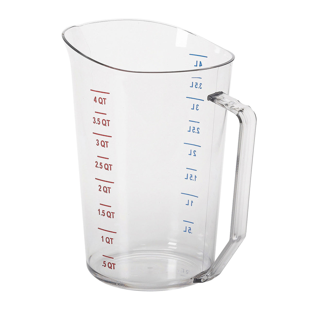 Cambro 400MCCW135 Measuring Cup 4 Quart 128 oz Clear Polycarbonate Molded Handle, Dishwasher Safe