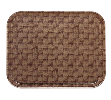 Cambro 46301 Rectangular Tray 4-1/4" x 6" Fiberglass, Wood Color, Basketweave, NSF, Dishwasher Safe — Case of 12 pieces