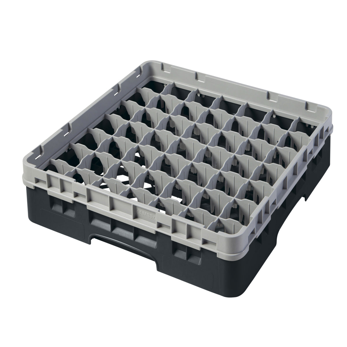 Cambro 49S318110 Camrack Glass Rack, Black, Full Size, 19-3/4 x 19-3/4, 49 Compartments, 2-7/16 Max Dia, 3-5/8 Max Height — Case of 5 pieces