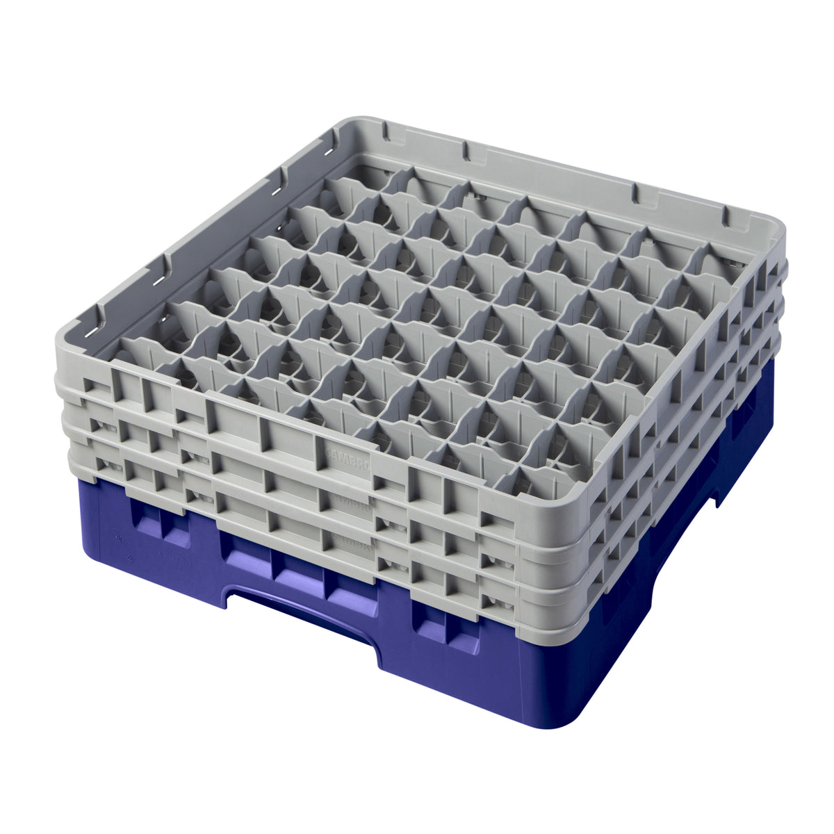 Cambro 49S638186 Camrack Glass Rack, Full Size, Navy Blue, 19-3/4 x 19-3/4 x 8-7/8, 49 Compartments, 2-7/16 Max Dia, 6-7/8 Max Height, HACCP Compliant, NSF — Case of 3 pieces
