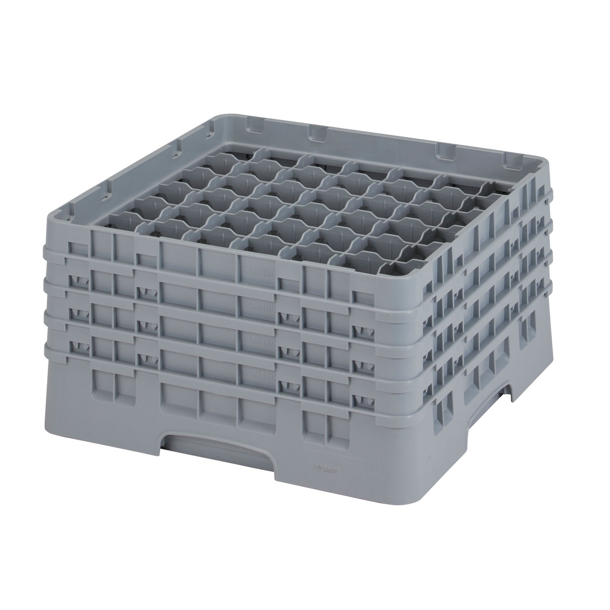 Cambro 49S800151 Camrack Glass Rack, Full Size, Soft Gray, 19-3/4 x 19-3/4 x 10-1/2, 49 Compartments, 2-7/16 Max Dia, 8-1/2 Max Height, HACCP Compliant, NSF Certified — Case of 2 pieces