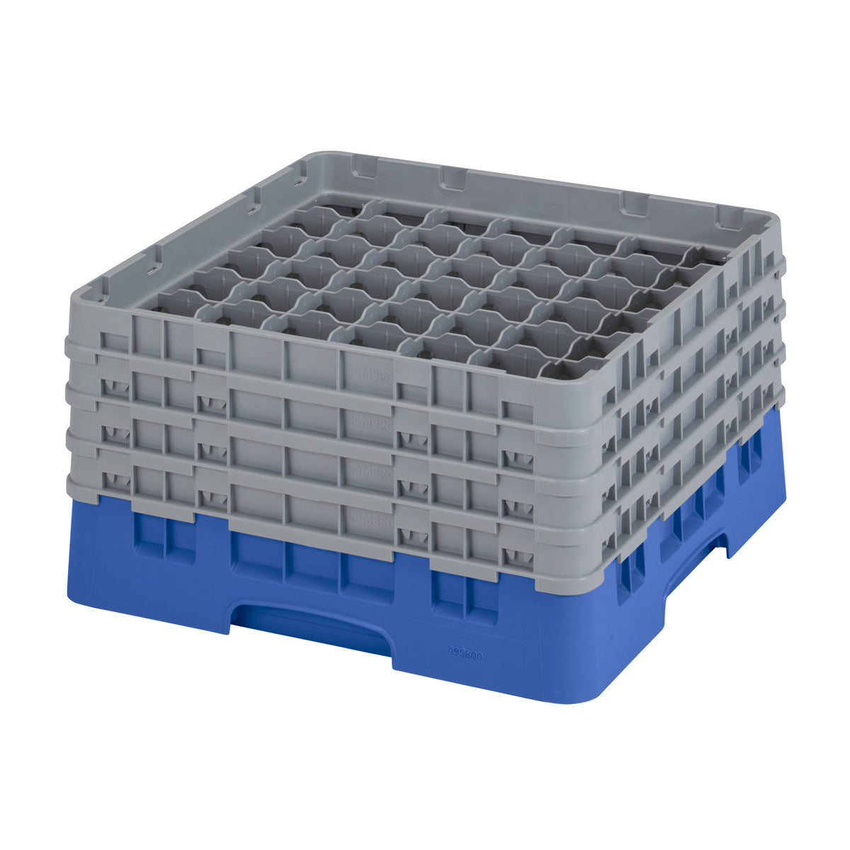 Cambro 49S800168 Camrack Glass Rack, Full Size, Blue, 19-3/4 x 19-3/4 x 10-1/2, 49 Compartments, 2-7/16 Max Dia, 8-1/2 Max Height, HACCP Compliant, NSF — Case of 2 pieces