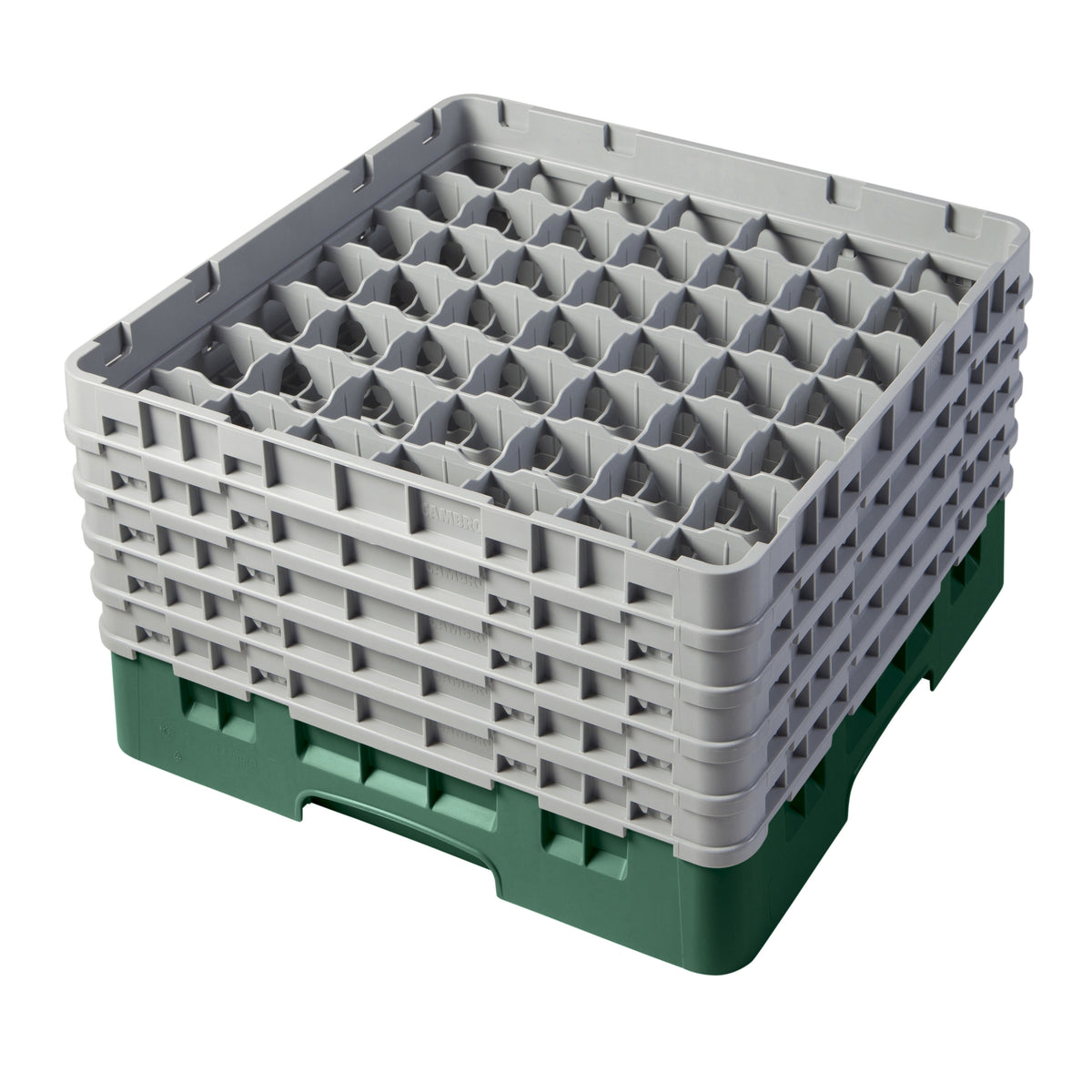 Cambro 49S958119 Camrack Glass Rack, Full Size, 19-3/4 x 19-3/4, 49 Compartments, Sherwood Green, HACCP Compliant, NSF Certified — Case of 2 pieces