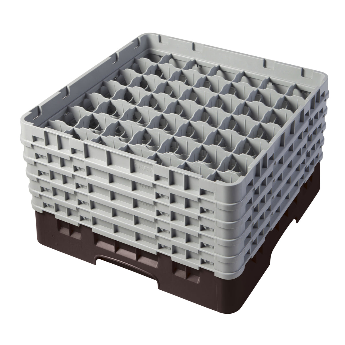 Cambro 49S958167 Camrack Glass Rack, Full Size, Brown, 19-3/4 x 19-3/4, 49 Compartments, 2-7/16 Max Dia, HACCP Compliant, NSF Certified — Case of 2 pieces