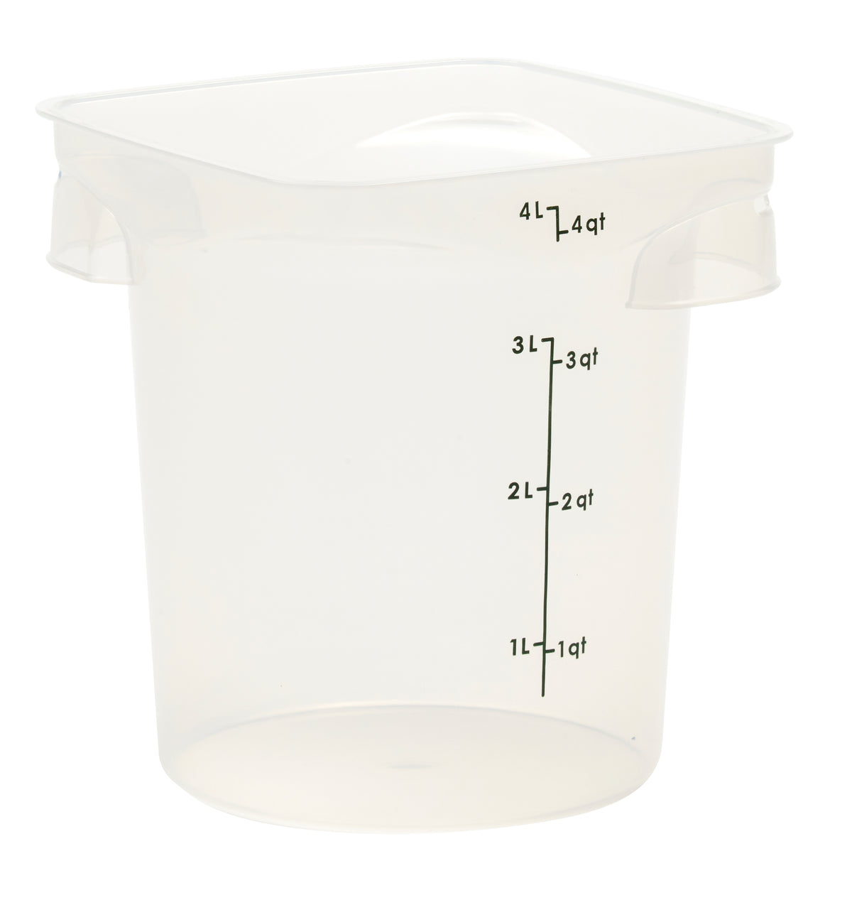 Cambro 4RFSPROPP190 CamRound Container, 4 Qt, 7.5" L x 7.5" W x 8.1" H, Green PP Dishwasher Safe NSF — Case of 6 pieces
