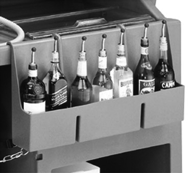 Cambro 730SR131 Speed Rail - 7-Bottle, 29" L x 6-1/2" W x 14-5/8" H, Brown Plastic, Fits Cambar 650/730