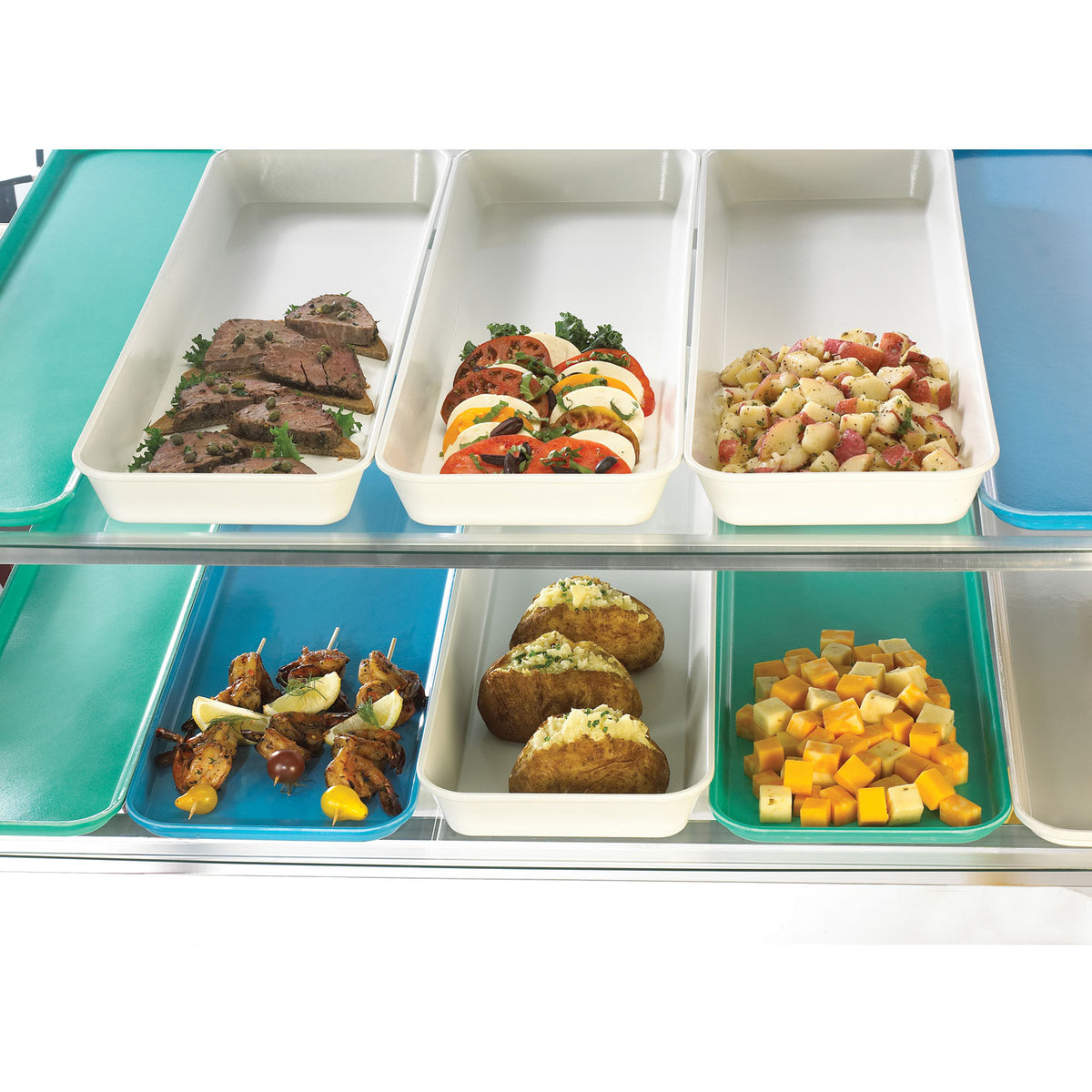 Cambro 8302MT140 Display Tray, 8-7/16" x 30" x 2" Rectangular Fiberglass Green, NSF, Dishwasher Safe — Case of 12 pieces