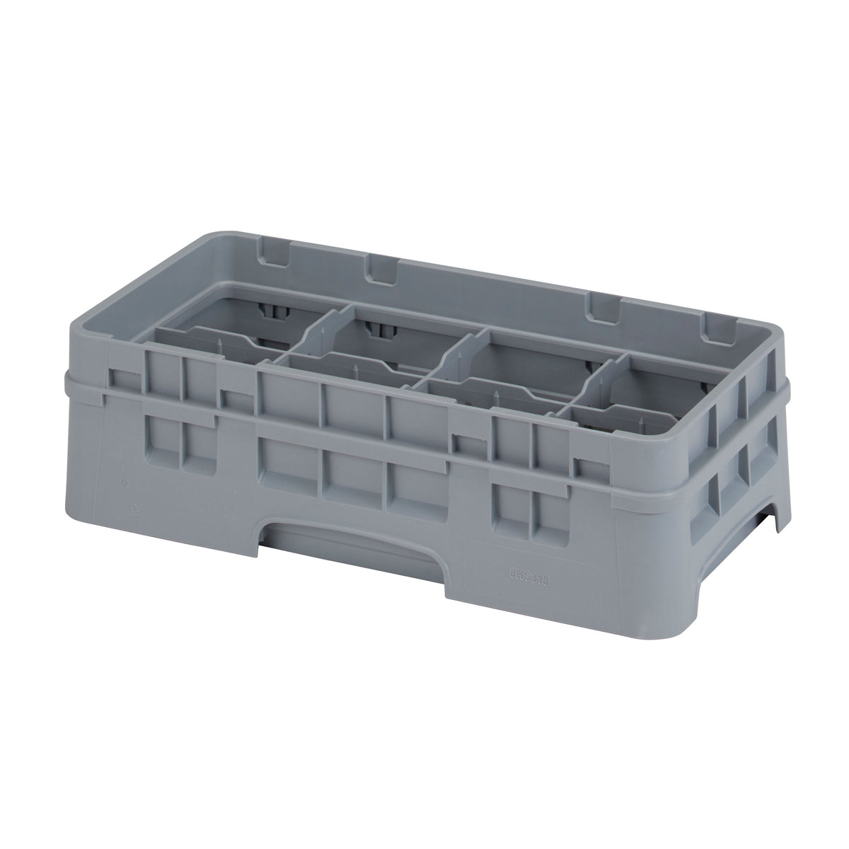 Cambro 8HS318151 Camrack Glass Rack, Half Size, Soft Gray, 10x19.75x5.625, 8 Compartments, 4.0625 Max Dia, HACCP Compliant — Case of 5 pieces
