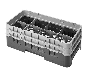 Cambro 8HS434167 Camrack Glass Rack, Half Size, Brown, 10x19.75x7.25, 8 Compartments, 4 Max Dia, HACCP Compliant — Case of 4 pieces