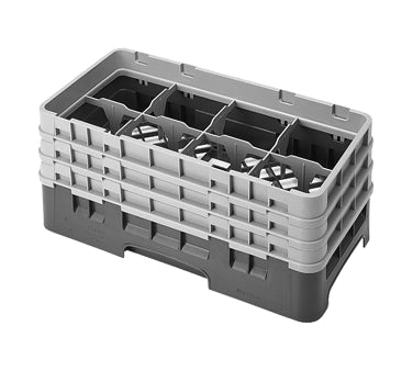 Cambro 8HS638167 Camrack Glass Rack, Half Size, Brown, 10x19.75x8.875, 8 Compartments, 4.0625 Max Dia, HACCP Compliant, NSF Certified — Case of 3 pieces