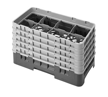 Cambro 8HS958119 Camrack Glass Rack, Half Size, Sherwood Green, 8 Compartments, 10x19.75x12.125, HACCP Compliant, NSF Certified — Case of 2 pieces