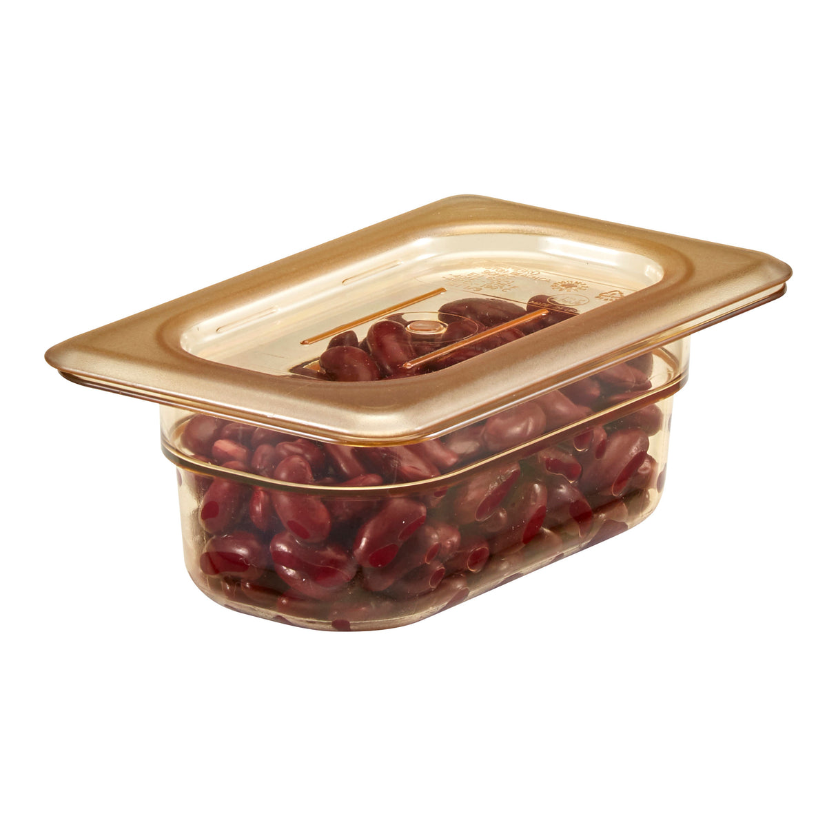 Cambro 90HPC150 H-Pan Cover - 1/9 Flat Amber Plastic Lid, -40°F to 300°F, NSF, Non-Stick — Case of 6 pieces