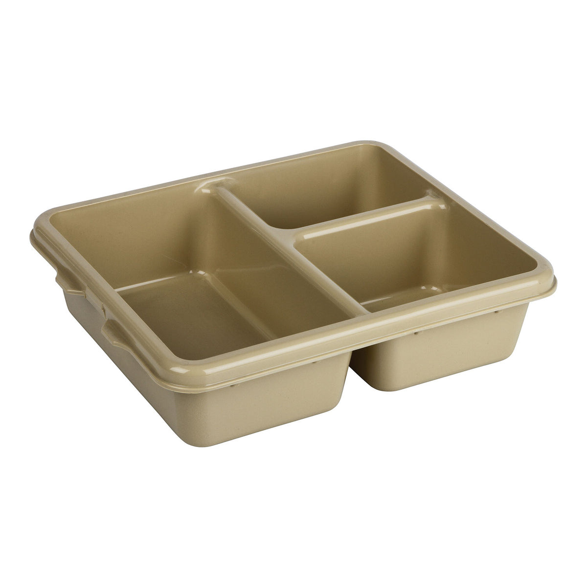 Cambro 9113CP161 3-Compartment Tray, Tan Co-Polymer, 8-7/8" x 10-11/16" x 2-5/8", Dishwasher Safe — Case of 24 pieces