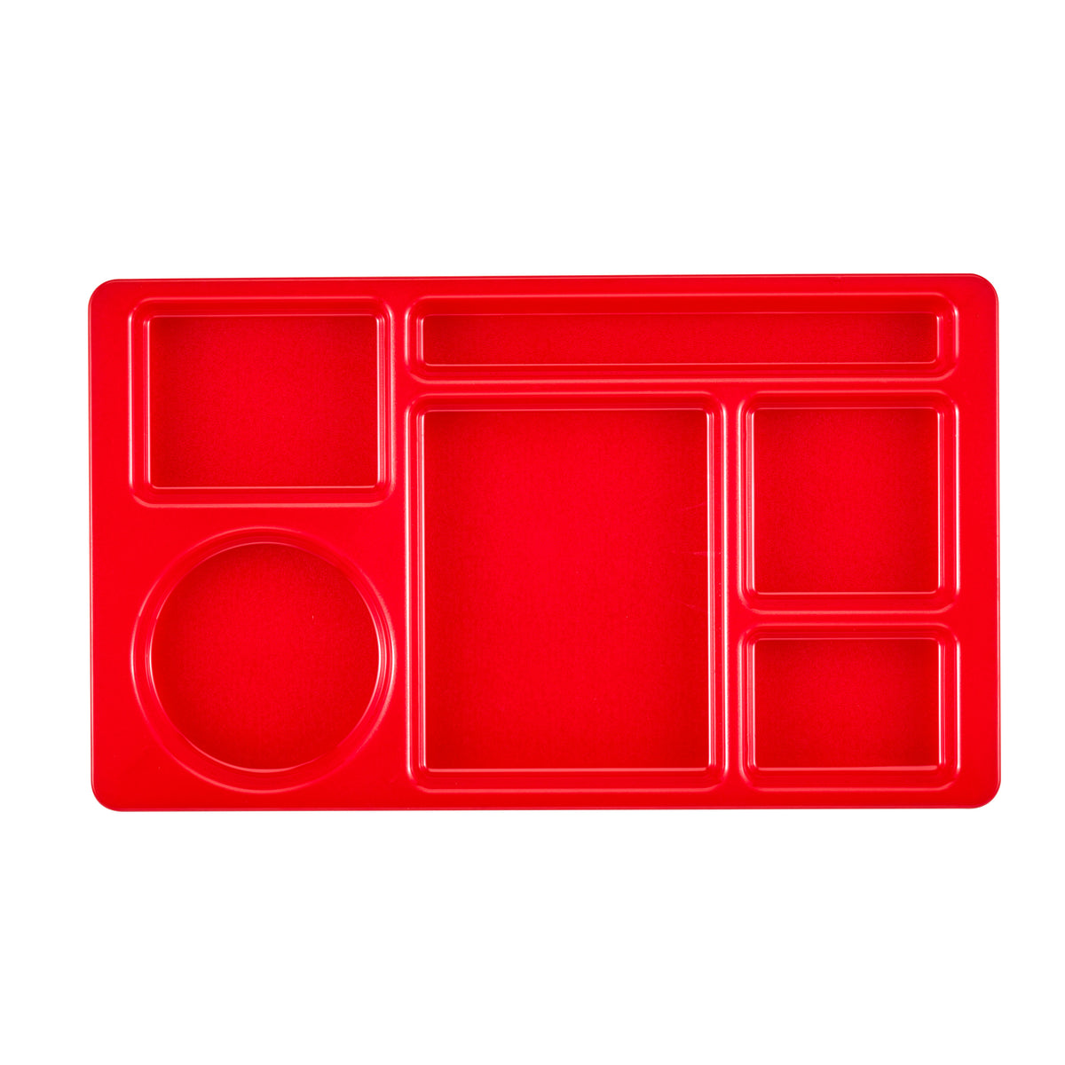 Cambro 915CW404 - 6-Compartment Red Rectangular Tray, 8-3/4" X 15" Polycarbonate, NSF, EcoSafe — Case of 24 pieces