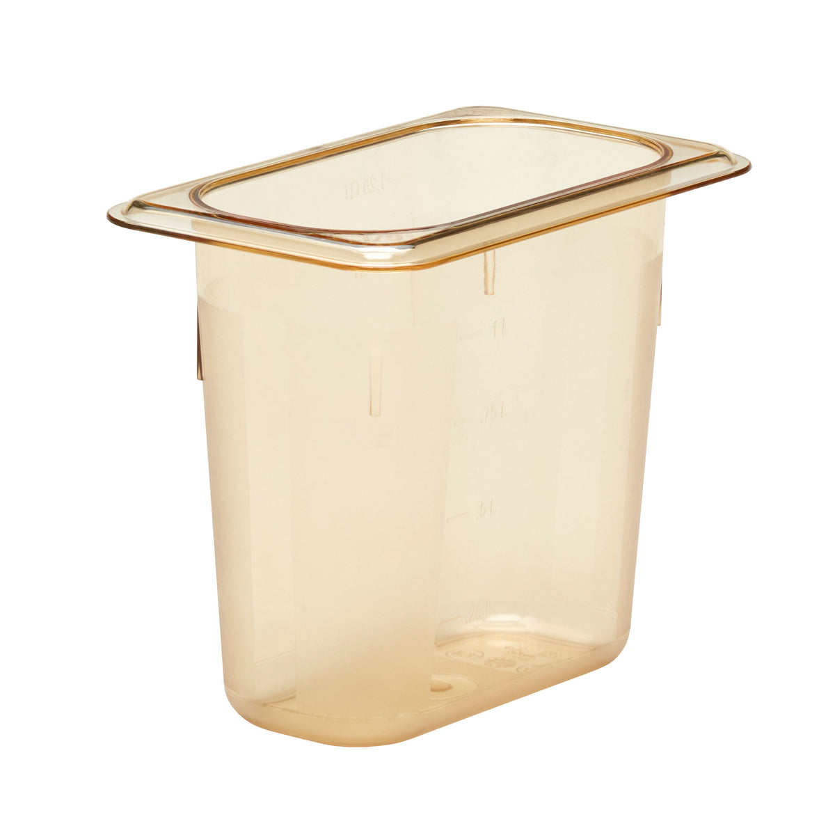 Cambro 96PHP150 1/9 Size 1.4-Quart, 6" Deep Amber Plastic Food Pan, NSF, -40°F to 375°F — Case of 6 pieces