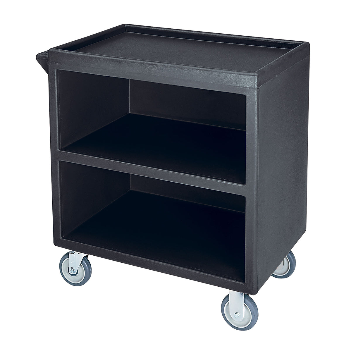 Cambro SC330110 NSF Black Polyethylene 3-Shelf Service Cart - 33.13" x 20" x 34.63"