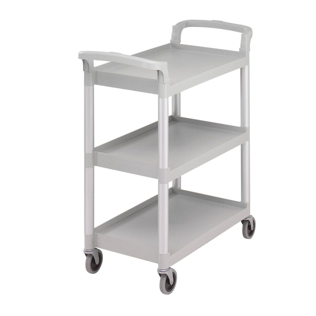 Cambro BC331KD480 Speckled Gray Polyethylene 3-Shelf Service Cart w/ 300 lb Capacity