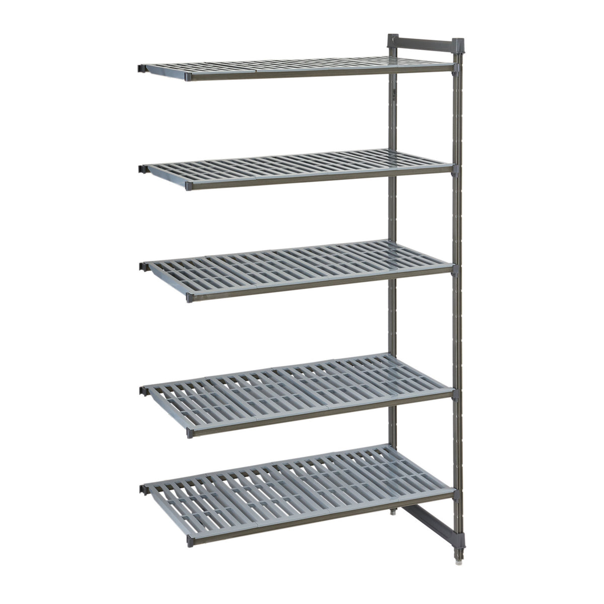 Cambro CBA244284V5580 Camshelving Basics Plus Vented 5-Shelf Add-On Unit - 24" x 42" x 84"