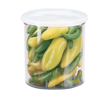 Cambro CCP12152 Clear Polycarbonate 1.2-Quart (4-7⁄8" Dia.) Round Crock, Polyethylene Lid — Case of 12 pieces