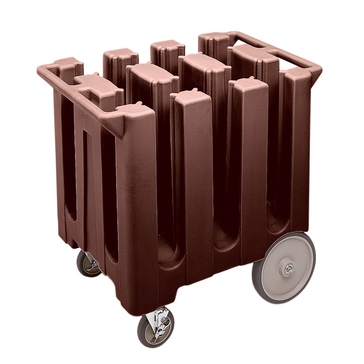 Cambro DC575131 6 Column Dish Caddy Cart, 32.625W x 23.5L x 31.75H, Dark Brown, Polyethylene, 360 Plate Capacity
