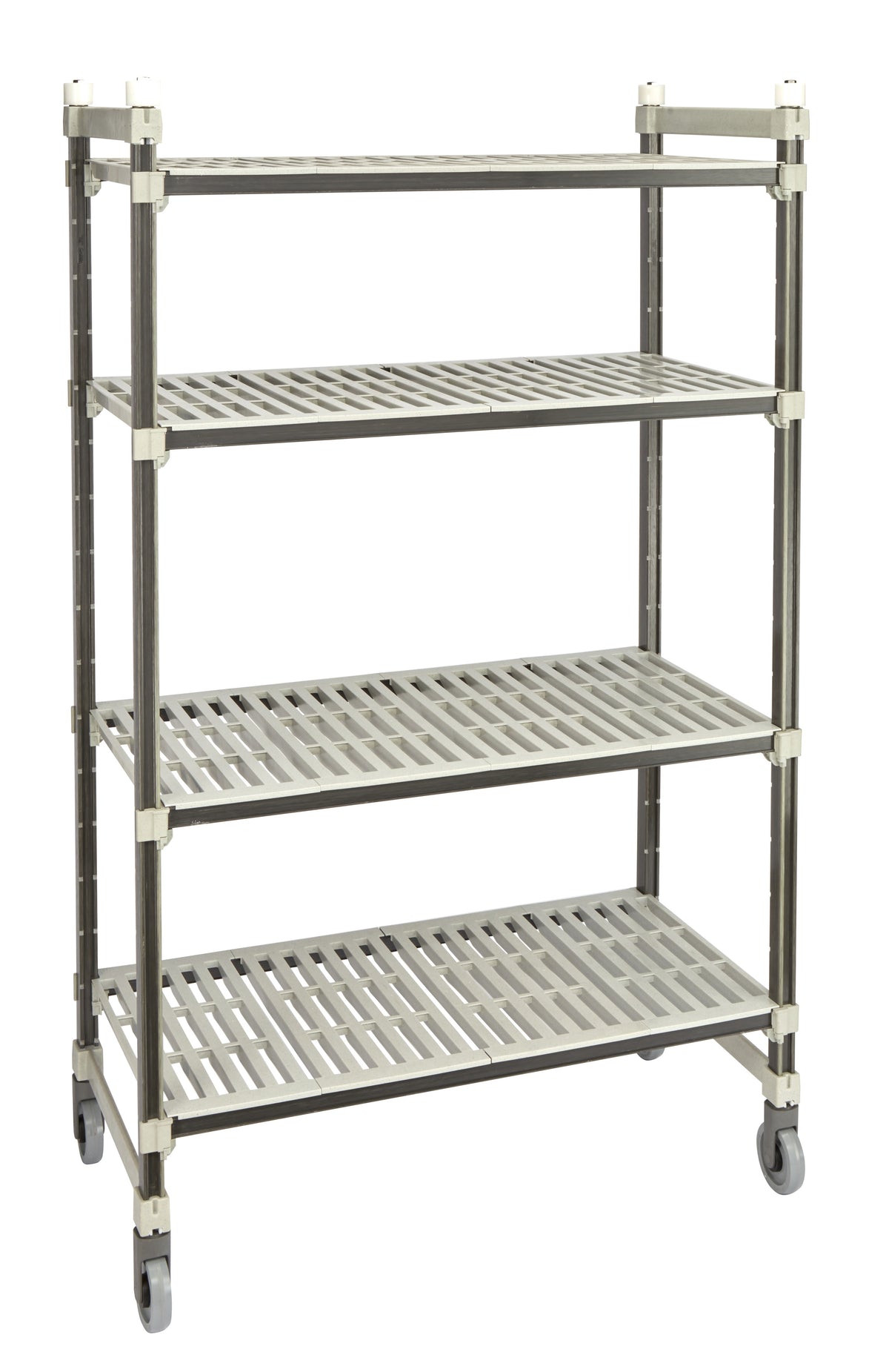 Cambro EMT183680V4480 Camshelving Elements XTRA 18x36x80 4-Tier Track Shelving System, 900 lbs, Speckled Gray