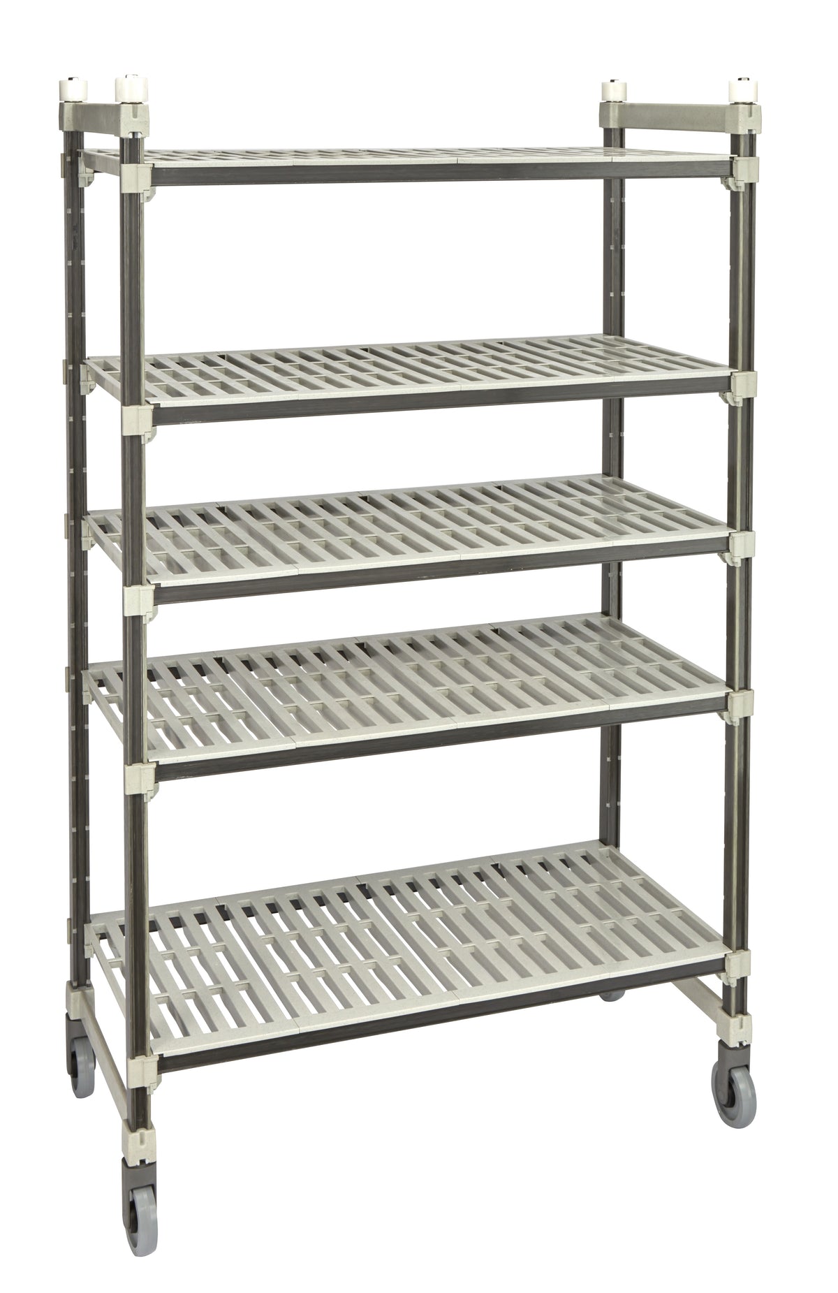 Cambro EMT216080V5480 Camshelving Elements XTRA 80"H Track Shelving System, 4-Tier, 900 lbs, Speckled Gray