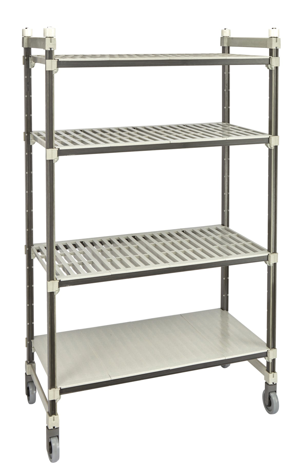 Cambro EMT216080VS4480 Camshelving Elements XTRA 80"H Track Shelving System, 60"L, 4-Tier, 900 lbs, Speckled Gray