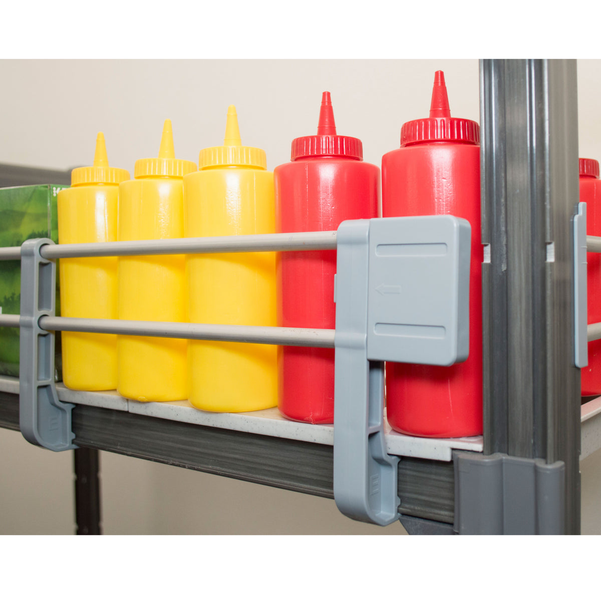 Cambro ESR21243151 Camshelving Elements Three-Quarter Shelf Rail Kit, 21"W x 24"L x 4-1/4"H, Polypropylene, Soft Gray