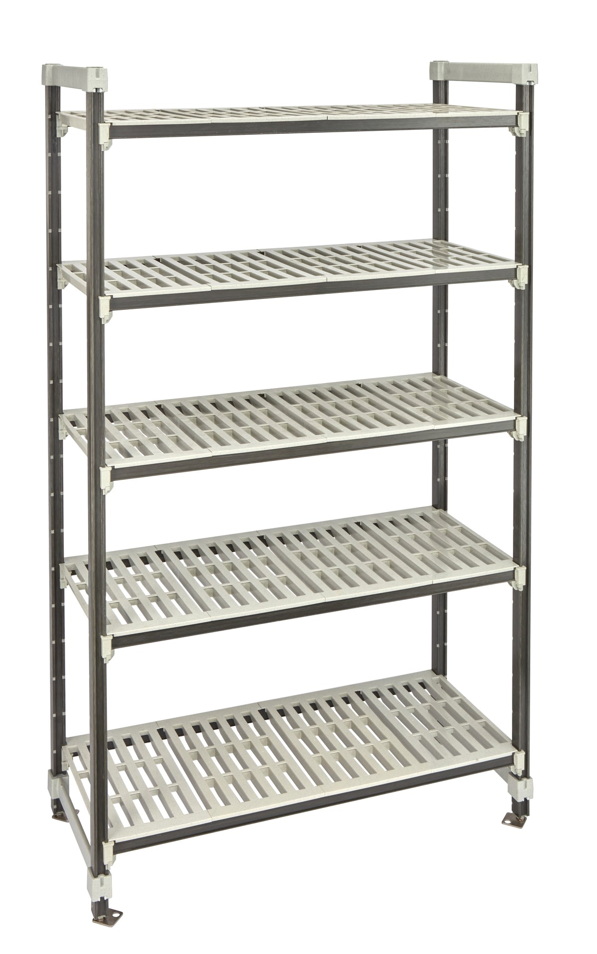 Cambro EST184281V5480 Camshelving Elements XTRA 18x42x81 4-Tier Track Shelving System, 2400 lbs, Speckled Gray