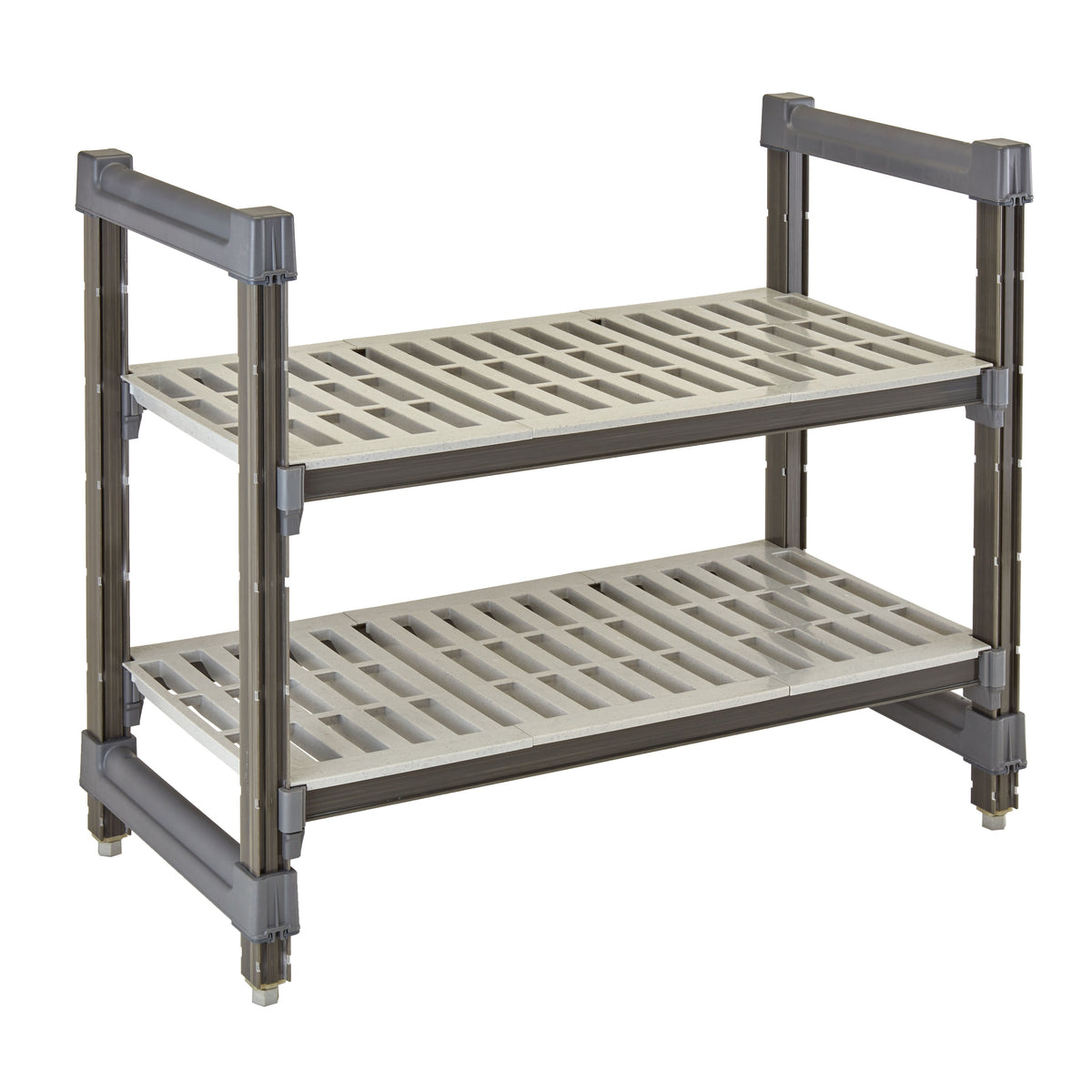 Cambro EXU183630V2480 Camshelving Elements Stationary Starter Unit, 18W X 36L X 30H, 2-Tier, Brushed Graphite