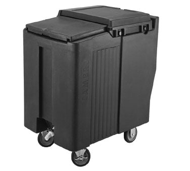 Cambro ICS125T191 Plastic Tall Mobile Ice Bin / Ice Caddy, 125 lb, Granite Gray