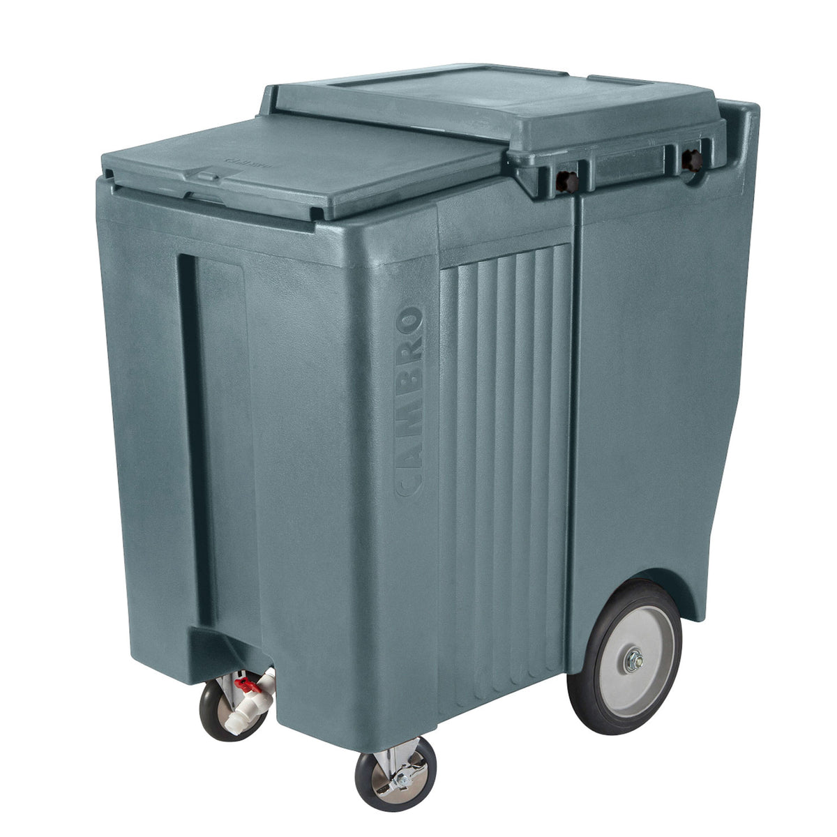 Cambro ICS200TB401 Plastic Tall Mobile Ice Bin / Ice Caddy, 200 lb, Slate Blue