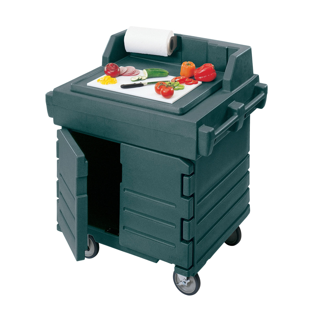 Cambro KWS40192 Mobile Modular CamKiosk Counter/Work Station, Granite Green, Enclosed Base w/ Storage