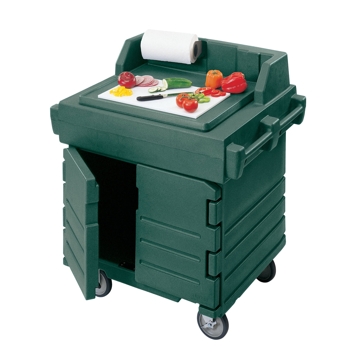 Cambro KWS40519 Mobile Modular CamKiosk Counter/Work Station, Kentucky Green, Enclosed Base w/ Storage