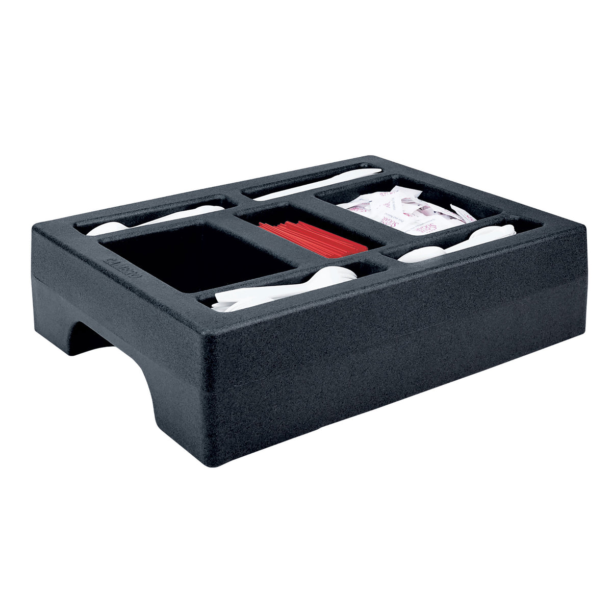 Cambro LCDCH10110 3-Section Plastic Holder, Black, 16"W x 20"D x 4-13/16"H, Fits 1000LCD, NSF