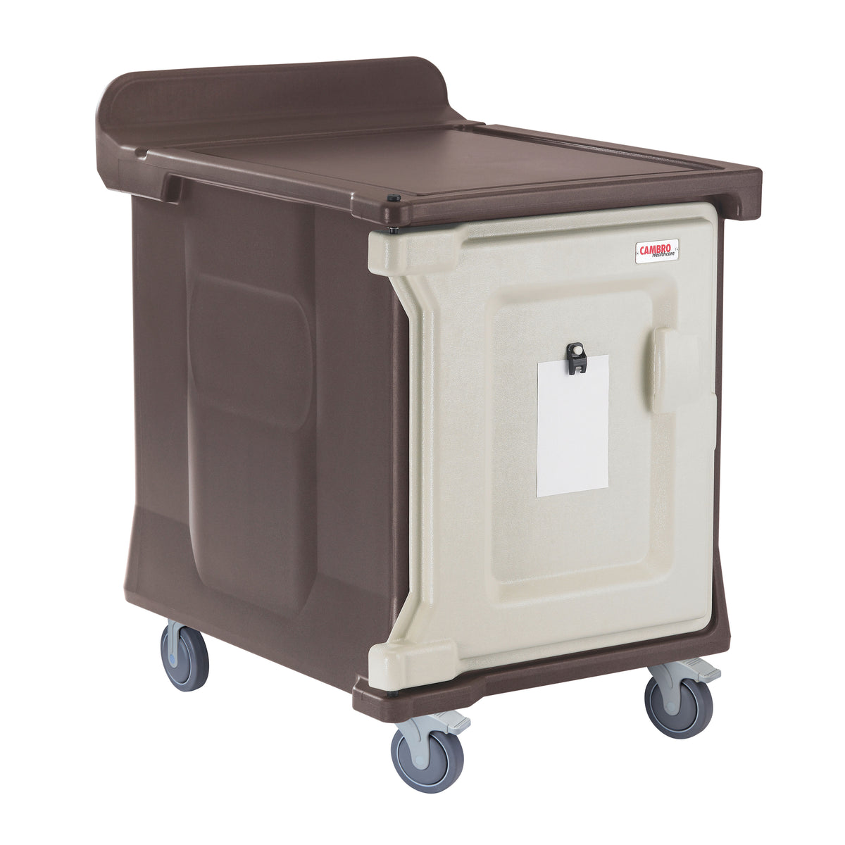 Cambro MDC1520S10HD194 Granite Sand 10 Tray Meal Delivery Cart w/ 1 Compartment
